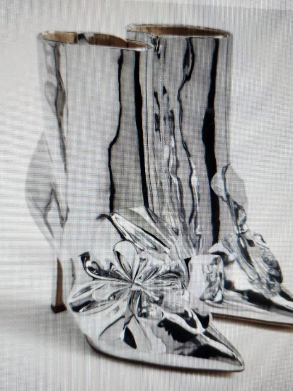 Sam Edelman "Esmae" Patent Silver Embellished Booties. New in replacement. 6.5